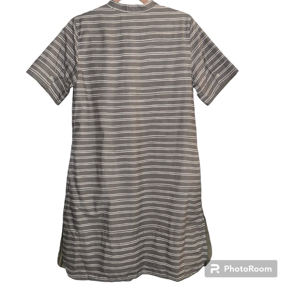 Rosso35 Gray White Striped Dress old money European Minimalist large lightweight - Picture 4 of 6